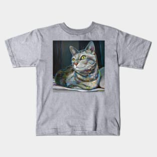 Cute Striped Cat Kids T-Shirt